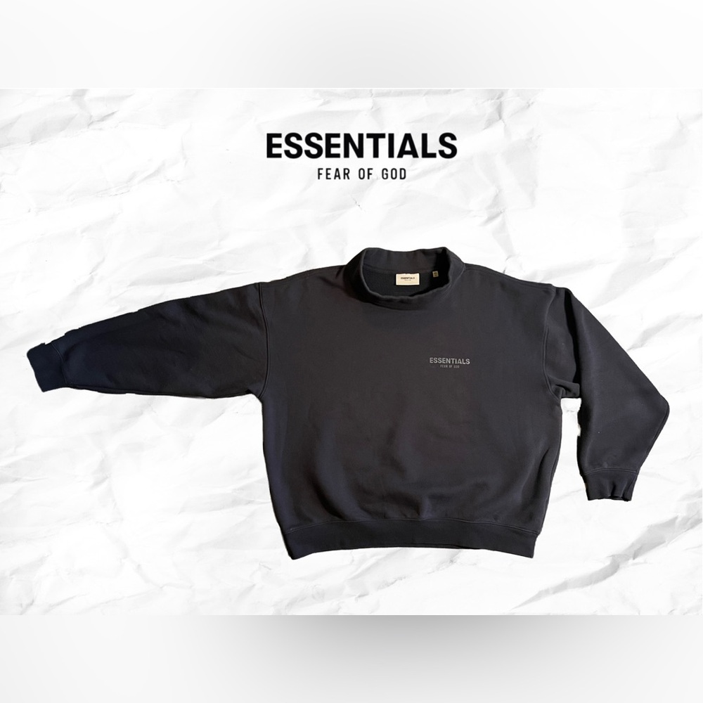 Fear of God Essentials Charcoal Oversized Stand Collar Sweatshirt